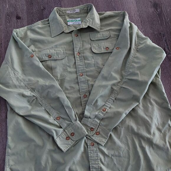 Orviz Buzz Off Insect Repellant Men’s Long Sleeve Button Up Green Shirt XL - Picture 5 of 7